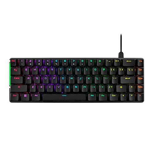 Image of ASUS ROG Falchion Ace 65% RGB Compact Gaming Mechanical Keyboard, Lubed ROG NX Red Switches & Switch Stabilizers, Sound-Dampening Foam, PBT Keycaps, Wired with KVM, Three Angles, Cover Case-Black