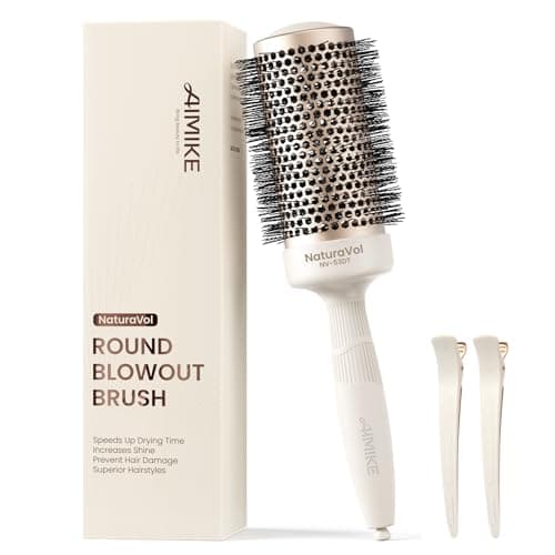 Image of AIMIKE NaturaVol Round Brush for Blow Out, Large Round Hair Brush for Fine Hair with Nano Thermal Ceramic Tech, for Blow Drying & Styling, Adds Volume & Smoothness (53mm Barrel, 76mm Bristle)