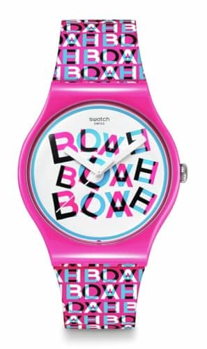 Image of Swatch New Gent Unisex Casual Valentines Watch Bio-sourced Pink Quartz Water Resistant Love & Blah