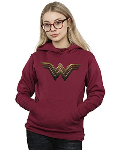 Image of Absolute Cult DC Comics Women's Wonder Woman Logo Hoodie Burgundy Large