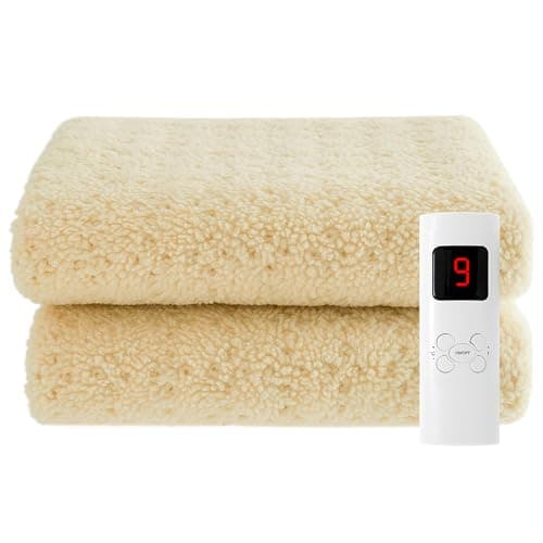 Image of Sweet Dreams Single Size Electric Heated Blanket Mattress Soft Fleece Throw 9 Heat And 9 Timer Settings Dual Controller Washable 190 X 90CM (Single)