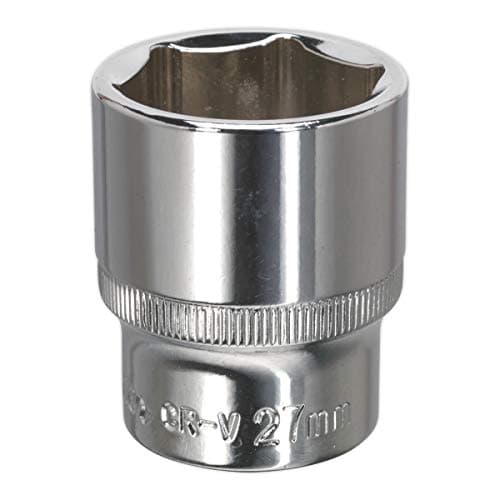 Image of Sealey Sp1227 Walldrive Socket 27Mm 1/2Sq Drive Fully Polished