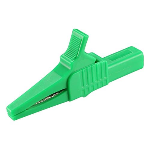 Image of sourcing map Alligator Clips Heavy-Duty Insulated Car Battery Electrical Clamp 30A Green with 4mm Banana Jack Socket
