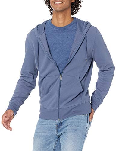Image of Amazon Essentials Men's Lightweight French Terry Full-Zip Hoodie with Comfortable Fit, Indigo, L