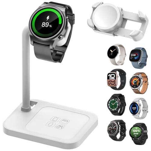 Image of AODUKE Universal Smart Watch Charging Base Stand for/Google/huawei/Garmin/Pixel/Diesel/Fossil/Fitbit/Skagen/Michael/Samsung Galaxy Watch Charger Station Holder Dock Bracket(02S-W)