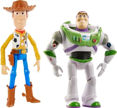 Image of Disney And Pixar Toy Story 7-inch Woody And Buzz Action Figure Toys 2-Pack, Pizza Planet Adventure