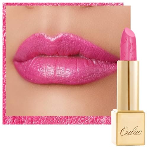 Image of OULAC Metallic Shine Glitter Lipstick, Pink High Impact Lipcolor, Lightweight Soft and Ultra Hydrating, Long Lasting, Vegan & Cruelty-Free, Full-Coverage Lip Color 4.3 g/0.15 Sweet Lolita(17)