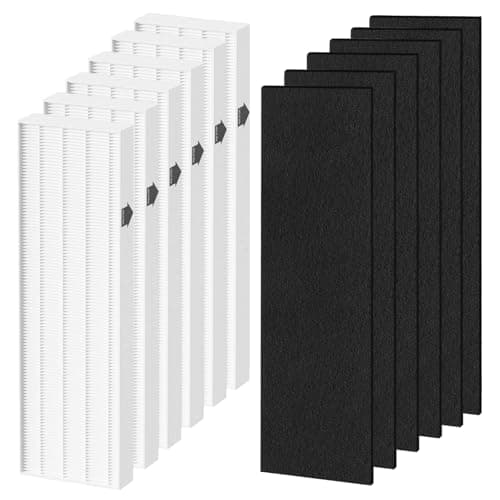 Image of Aera-Max 100 True HEPA Filter Replacement for Compatible with Fellowes Aera- Max 90 100 DX5 DB5 Air Puri-fiers True HEPA Air Filter, Part# 9287001 9324001,6x H13 True HEPA and 6x Carbon Pre-Filter(6)