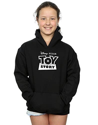Image of Disney Girls Toy Story Logo Outline Hoodie 9-11 Years Black