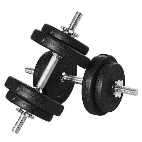 Image of HOMCOM 20KG Adjustable Weights Dumbbells Set, Dumbbell Hand Weights for Home Office Gym Body Fitness Lifting Training, Black