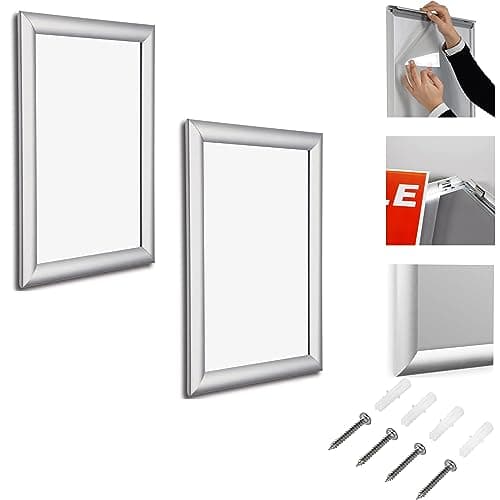 Image of Pack OF 2. A3 Aluminium Snap Frames CLICK SIGN OR POSTER HOLDER IDEAL AS MENUS & CERTIFICATES DISPLAY A3 Pack of 2.