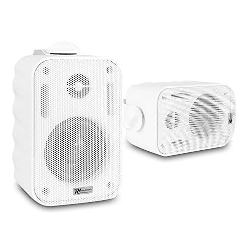 Image of Power Dynamics BC30V 3" In/Outdoor Speakers - 100V Line & 8 Ohm - Weatherproof IPX5 - White Wall Mount Speaker Pair for Garden, Patio, Commercial Spaces - Ideal for Indoor/Outdoor Audio Systems