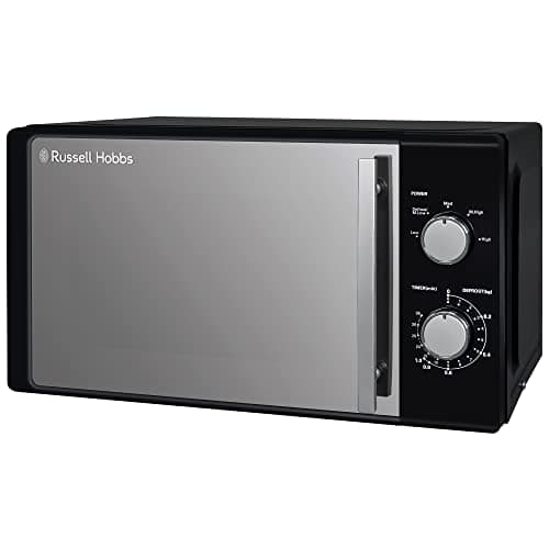 Image of Russell Hobbs 20 Litre 800W Black Solo Manual Microwave, 5 Power Levels, Integrated Timer and Defrost Function, Easy Clean RHM2060B