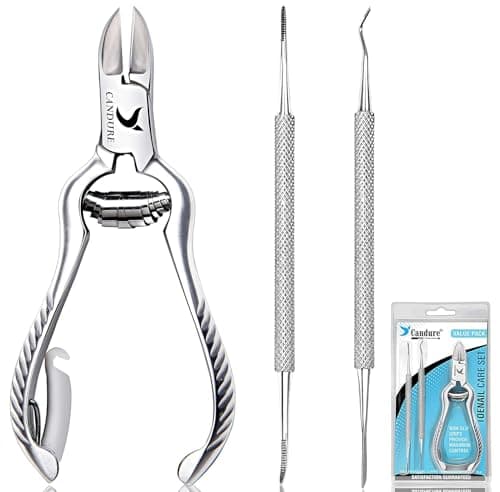 Image of Candure Nail Clippers Cutters Nippers for Thick Toenails Plus Nail Clippers for Fingernails Podiatry Instruments Clippers with Ingrown Toe Nail File Improved Quality