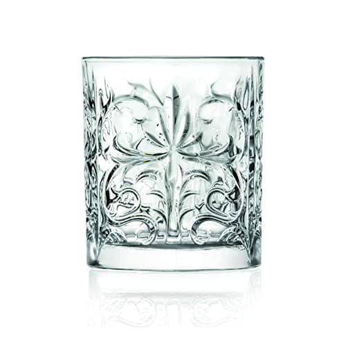 Image of RCR Tattoo Short Tumbler Glasses - Set of 6, 340 ml, Everyday Glassware, Dishwasher Safe, 34cl, For Dinner Parties, Cocktails, Mocktails, Whiskey Glass, Scratch Resistant, Vintage Inspired