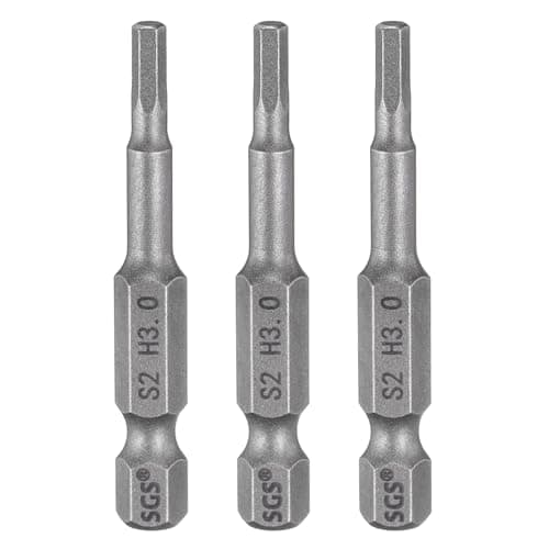 Image of sourcing map 3pcs H3.0 Hex Head Drill Bit Wrench 3mm Metric Flat Tip 1/4" Hex Shank 50mm (2") Long Magnetic Hexagonal Screw Driver Socket Industrial Screwdriver Power Bits