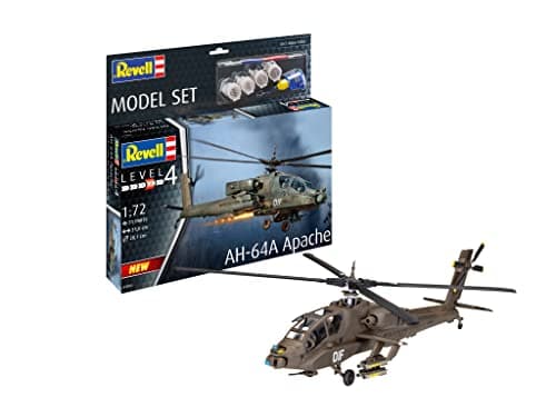 Image of Revell 63824 Model Set AH-64A Apache 1:72 Scale Unbuilt/Unpainted Plastic Model Kit with Accessories