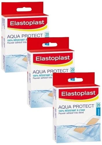 Image of Elastoplast Aqua Protect Plasters - 20 Waterproof Plasters for Swimming/Bathing, Strong Adhesion, Flexible and Breathable