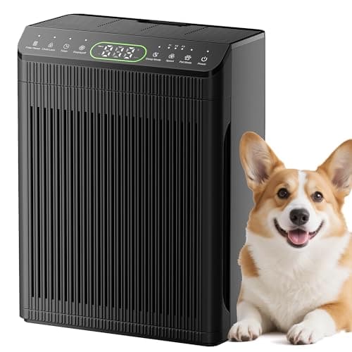 Image of EVALIT Air Purifiers for Bedroom Large Room Up to 2200 Ft², with Washable Filters and Fragrance, Air Purifier for Home with PM 2.5 Display Air Quality Sensor for Smoke Dust Odors, Black, 1Pack+3Modes