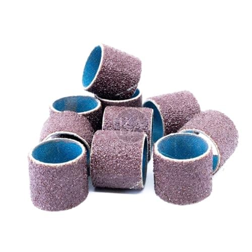 Image of Benchmark Abrasives Aluminum Oxide 1" x 1" Abrasive Spiral Bands for Die Grinder, Rotary Drill Deburrs and Finishes Metal (Pack of 10) (80 Grit)