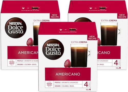 Image of NESCAFE Dolce Gusto Cafe Americano Coffee Pods (Pack of 3, Total 48 Capsules), | Sold by Bargain Hub