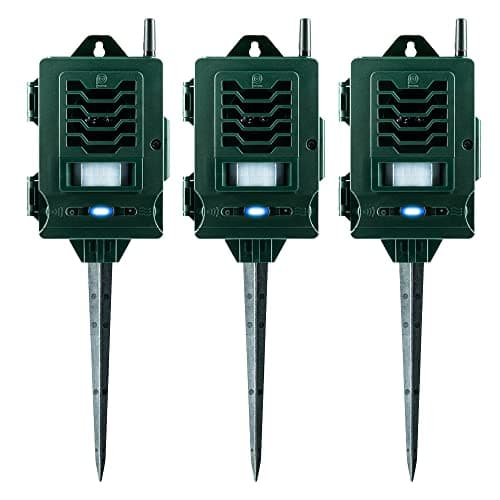 Image of Pestbye® Ultrasonic Smart Link Cat Repellent System - Battery Powered Motion Activated & Waterproof - The Ultimate in Cat Repellers with Ground Stake - Set of 3