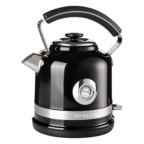 Image of Ariete 2854B Moderna Cordless Electric Kettle, Stainless Steel Body, 1.7 Litre Capacity, 3000 Watt, Visible Water Level, Removable Filter, Auto Shut Off, Black