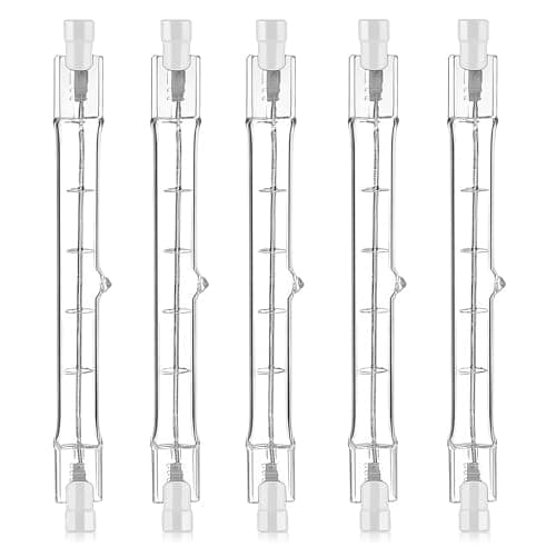 Image of 5 Pieces 200W J Type R7s Bulb, R7s Linear J-Type Halogen Bulbs 118mm 220-240V Dimmable Linear Light Bulbs, 2500K Warm White for Outdoor, Floodlights, Landscape and Work Lighting Energy Efficient