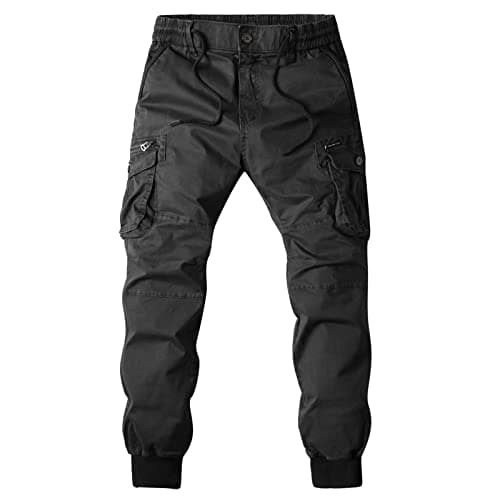 Image of Cotton Cargo Combat Trousers For Mens - Athletic Fit Multi Zip Pockets Work Trousers Outdoor Training Pants Durability Cuffed Workwear Pants Breathable Hiking Trousers Stylish Track Trousers XXXL