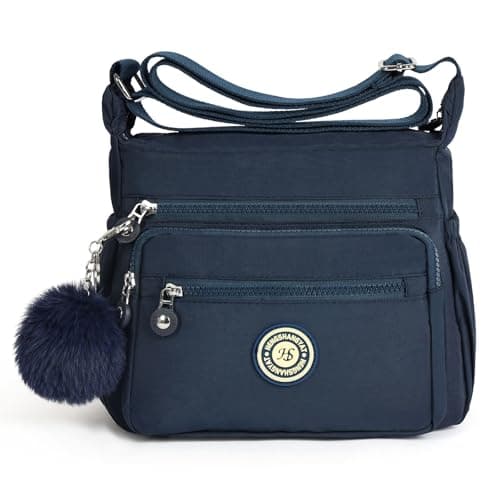 Image of Aucuu Women's Multi-Pocket Casual Crossbody Bag, Multifunctional Crossbody Bag with Adjustable Shoulder Strap, Nylon Lightweight and Waterproof Travel Bag, for Shopping Hiking, Everyday Use