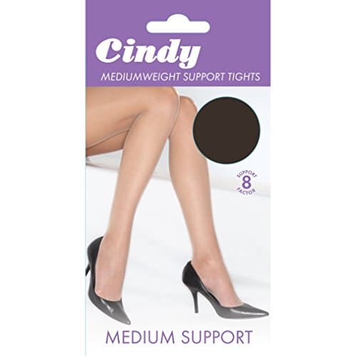 Image of Cindy Womens/Ladies Mediumweight Support Tights (1 Pair) (Large (5ft6â€-5ft10â€)) (Barely Black)