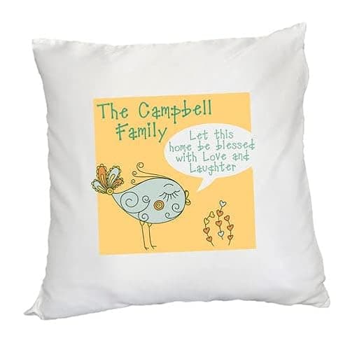 Image of Treat Republic Personalised Let This Home Be Blessed Cushion Cover [White and Yellow] – Printed Pillow Case, Premium-Quality, Easy Customisation | Cushions and Accessories