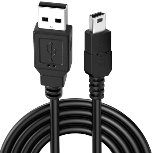 Image of TwinkleHom Mini USB Charger Cable for Garmin Sat Nav - USB A to Mini B Cable for Data Sync & Charging Cord for Garmin Nuvi GPS, Dash Cam, Car Camera, 1M/3.3Ft