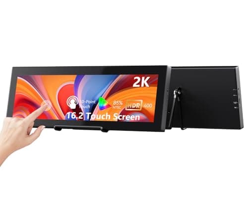 Image of Prechen 16.2'' 2K QHD IPS 2608×720 Touchscreen Secondary Monitor, IPS Stretched Bar LCD Travel Touch Display HDMI USBC, Portable Touch Screen for Laptop Computer Windows Aida64 GPU CPU RAM Monitoring
