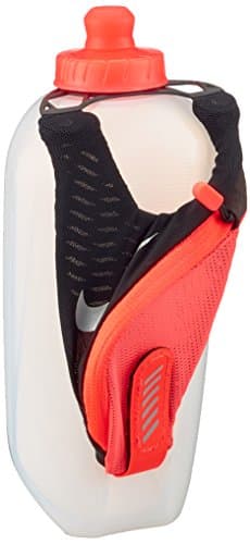 Image of Nike L Handheld Flask Statement Water Bottle, Black/Total Crimson/Silver, 20 oz