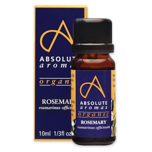 Image of Absolute Aromas Organic Rosemary Essential Oil 10ml - 100% Pure, Natural and Certified Organic - for Aromatherapy, Diffusers, Hair and Skincare