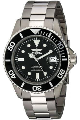 Image of Invicta Pro Diver 0420 Men's Watch - Waterproof - Analogue - Automatic Movement - titanium with black dial - 45mm - titanium