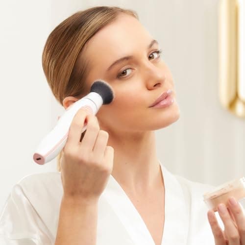 Image of JML NuYou Sonic Electric Makeup Brush with 200 Strokes Per Second – Foundation Brush for Liquid & Powder, 2 Speed Settings, Cleaning Mode & Travel Lock, Rechargeable
