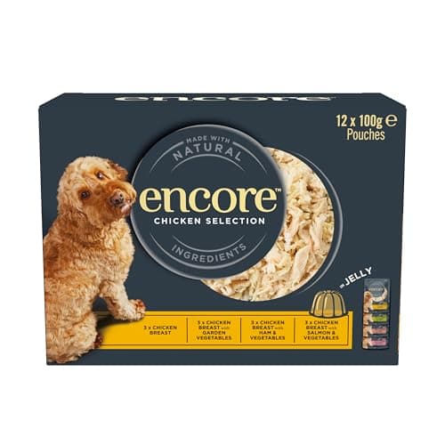 Image of Encore Natural Adult Wet Dog Food Pouch, Chicken & Vegetabless Selection Multipack in Jelly, 12 x100g Pouches