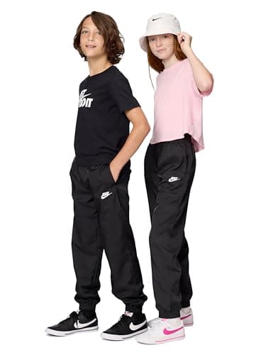 Image of Nike Sportswear Club HF8141 Woven Jogger (Older Kids) Black/White