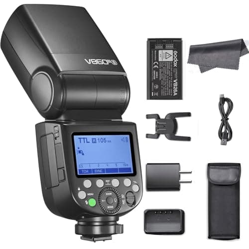 Image of Godox V860III-S Flash for Sony Camera Flash Speedlight Speedlite, 76Ws 2.4G TTL HSS 1/8000s,2600 mAh Rechargeable Li-on Battery,1.5s Recycle Time 10 Levels LED Modeling Light (Upgraded V860II-S)