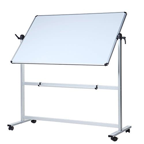Image of VIZ-PRO Dry Wipe Magnetic Mobile Whiteboard/Double-Sided Magnetic Whiteboard with Aluminium Frame 180 x 120 cm