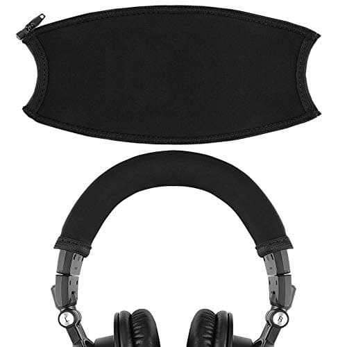 Image of Geekria Flex Fabric Headband Pad Compatible with ATH M50x, M50xBT, M50xBT2, M50x ENSO, M50xPB, M50xWH, M50xBB, M50XSTS-USBMIKU Headphones, Replacement Band Repair Part (Black)
