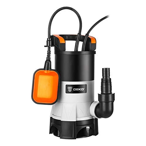 Image of Water Pump: DEKO Submersible Water Pump 400W 8000L/H, Portable Water Sump Pump to Empty Pool, Water Drainage Pump for Clean and Dirty Water for Garden Pond, Pools, and Ditches + Float Switch