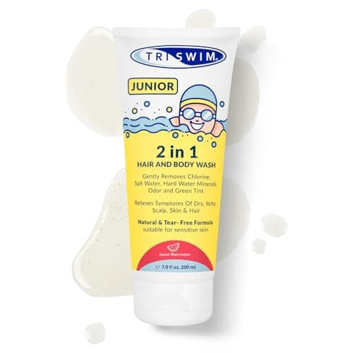 Image of TRISWIM Junior After Swim Hair & Body Wash For Kids | Natural & Tear Free | Gently Removes Pool Chlorine & Odors | Prevents Skin Itching (Sweet Watermelon, 200 ml)