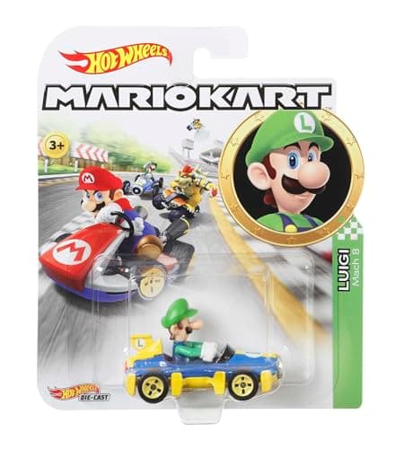 Image of Hot Wheels Mario Kart Collection of 1:64 Scale Die-Cast Replica Vehicles, Toy Collectibles, GBG27