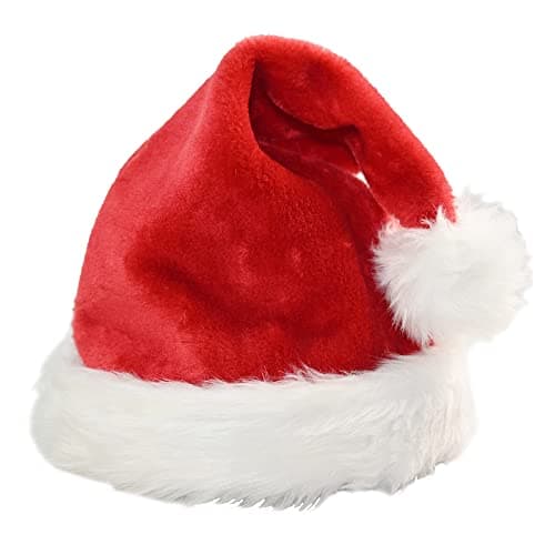 Image of Ram® 1 Piece Deluxe Plush Christmas Santa Hat For Adults And Kids Christmas Party Hat With Fur