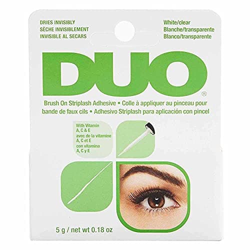 Image of Duo Brush on Clear Lash Glue, Striplash Adhesive with Brush, Latex Free, Rapid Dry, Dries Clear, False Eyelash Glue, 5 g, (Pack of 1)