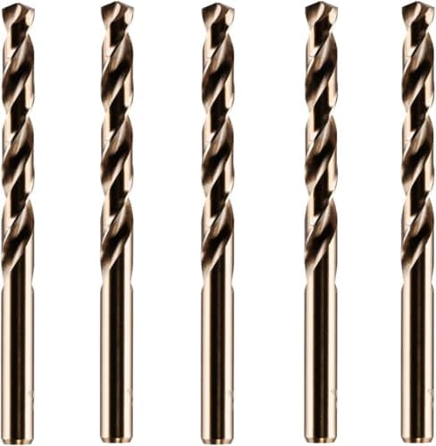 Image of Rennie Tools - Box Of 5 x 10.5mm HSS Gold Cobalt Jobber Drill Bit For Drilling Stainless Steel And Hard Steels/Metals.