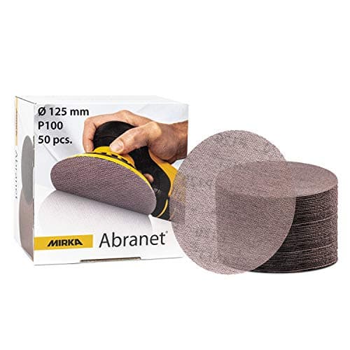 Image of Mirka Abranet net sanding disc Ø 125mm Hook & loop/Grit P100 / 50 pcs/for sanding wood, walls, metal, aluminium, stainless steel, copper, filler, varnish, plastic / 5423205010